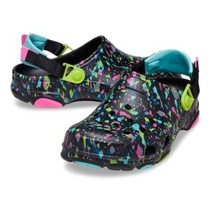 Crocs - All Terrain Terrazzo Paint-splatter Clogs In Black